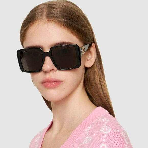 NEW Gucci GG1692S 001 Black Grey Square Women Sunglasses main image 9